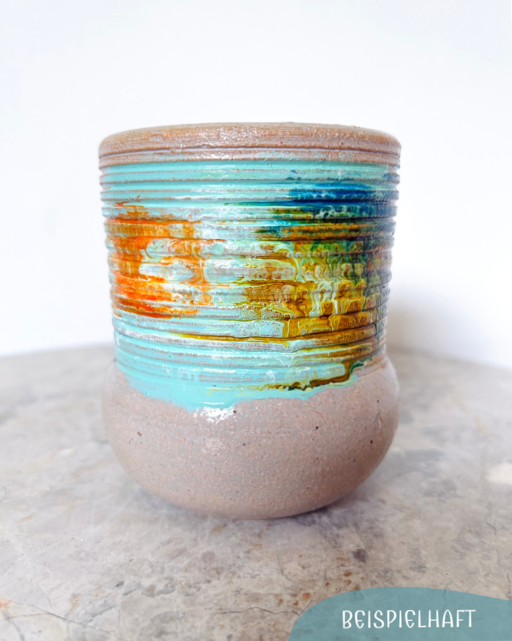 Becher mit Ringen - Kenia - abstrakt - Color Touch