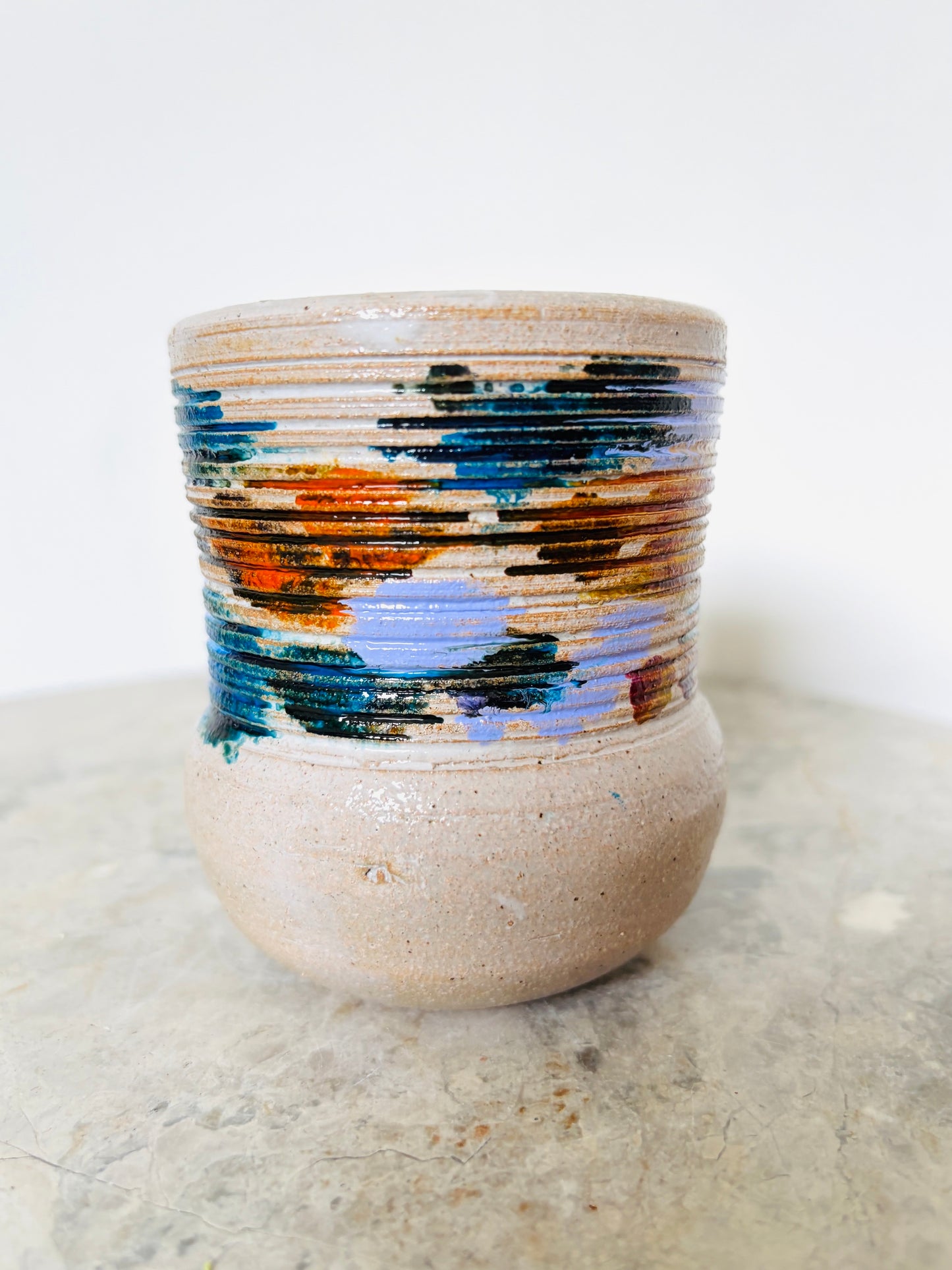 Becher mit Ringen - Kenia - abstrakt - Color Touch